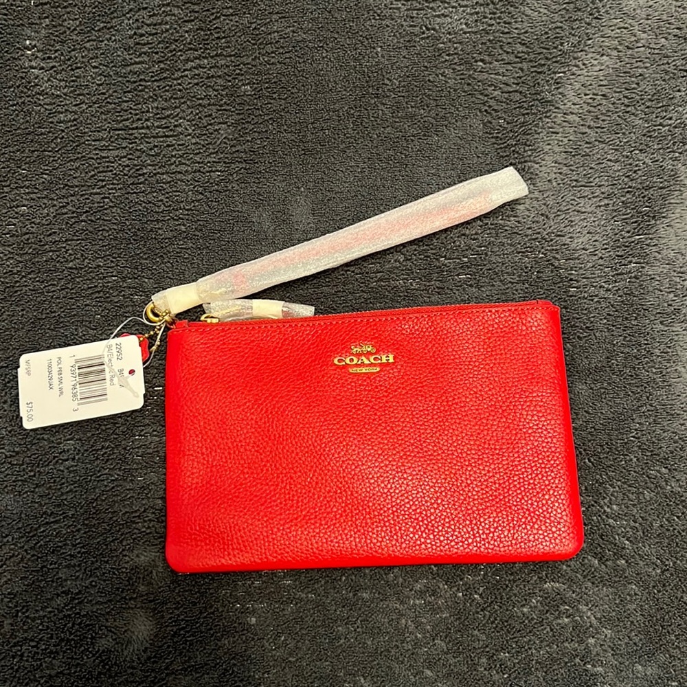 Gorgeous Red Coach wristlet - brand new with tags